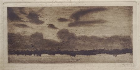 Vittore Grubicy de Dragon (Milano, 1851 - 1920) A sera Acquaforte, mm....