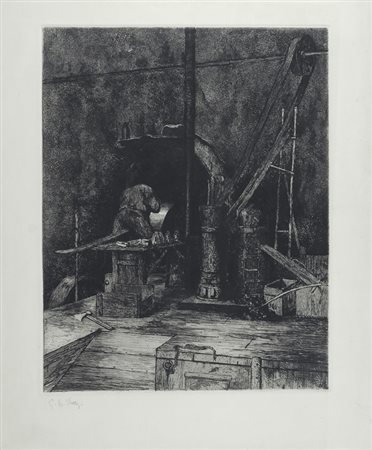 Guido Balsamo Stella (Torino, 1882 - Asolo, 1941) Nel laboratorio Acquaforte,...