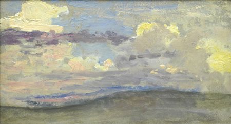 Alfonso Hollaender (Ratisbona, 1845 - Firenze, 1923) Paesaggio olio su...