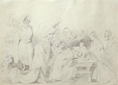 Tony Johannot (Offenbach sul Meno, 1803 - Parigi, 1852) Circoncisione di...