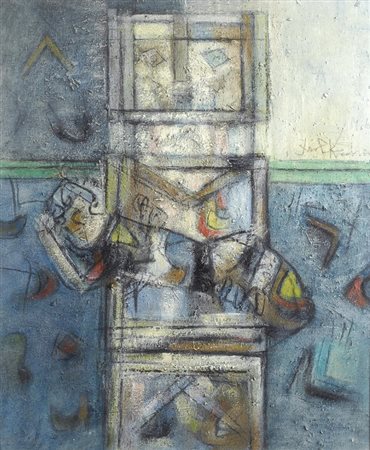 Ibrahim Kodra (Ishmi, 1918 - Milano, 2006) Personaggi, 1964 Olio su tela, cm....