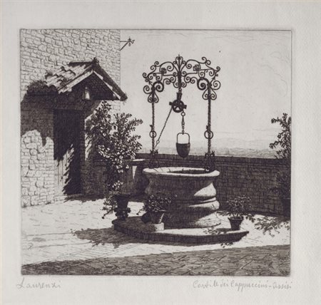 Laurenzio Laurenzi (Assisi, 1878 - Roma, 1946) Cortile dei Cappuccini...