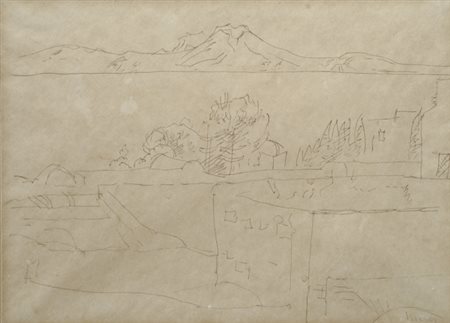 Moses Levy (Tunisi, 1885 - Viareggio, 1968) Paesaggio China su carta, cm....