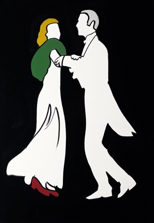 Marco Lodola (Dorno, 1955) Ballerini Acrilico su tela, cm. 100x70 Firma sul...