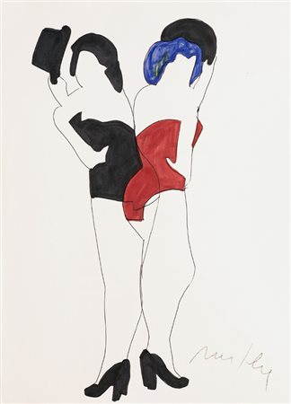 Marco Lodola (Dorno, 1955) Pin up Pennarello su carta, cm. 33x24 Firmato in...