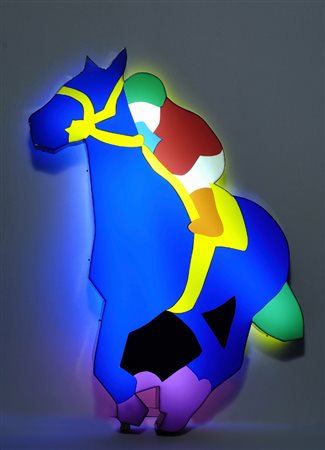 Marco Lodola (Dorno, 1955) Il cavallo, 2002 Luminosa Firma, data e titolo sul...