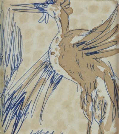Silvio Loffredo (Parigi, 1920) Uccello, 1970 Inchiostro e acquerello su...