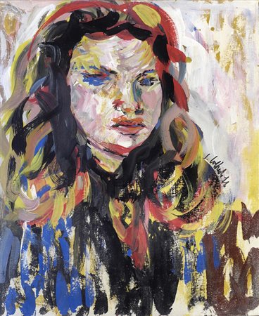 Silvio Loffredo (Parigi, 1920) Ritratto di ragazza, 1976 Olio su cartone...