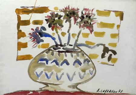 Silvio Loffredo (Parigi, 1920) Fiori nel vaso, 1975 Acquerello su carta...