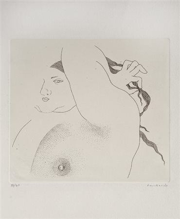 Salvo Lombardo (Favara, 1948) Nudo Acquaforte, mm. 500x350 (foglio) ; mm....