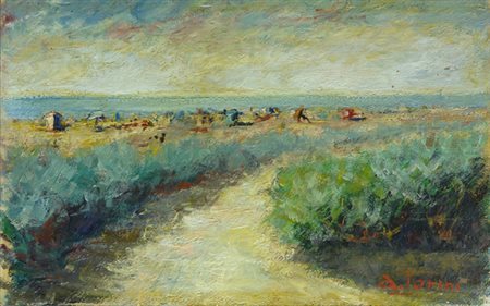 A. Lorini Paesaggio Olio su tavola, cm. 23,3x37,5 Firma in basso a destra. € 0/0