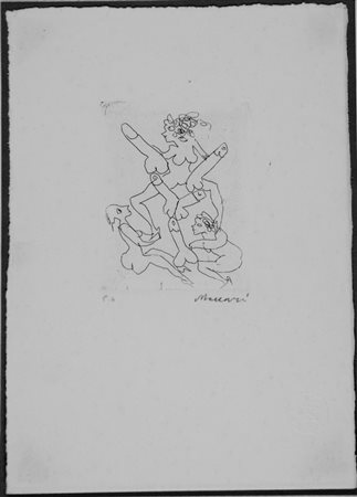 Mino Maccari (Siena, 1898 - Roma, 1989) Scherzo Acquaforte, mm. 270x176; es....