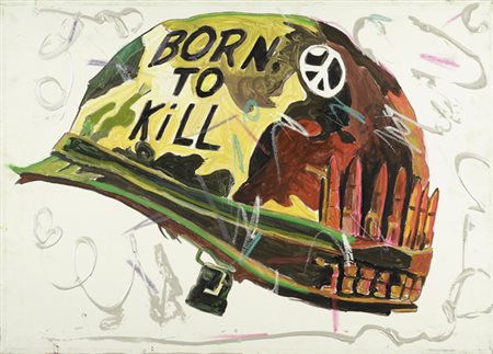 Enrico Manera (Asmara, 1948) Born to kill Acrilico su tela, cm. 50x70 Firma e...