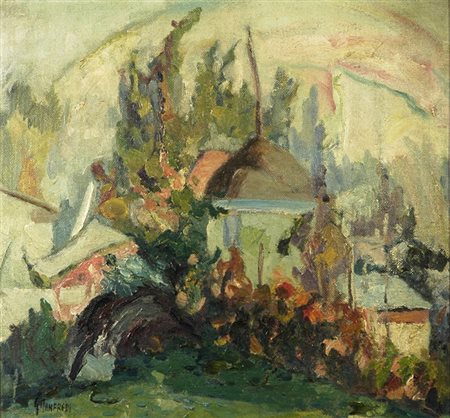 Giuseppe Manfredi (Seravezza, 1934 - Montecatini Terme, 1987) Campagna Olio...