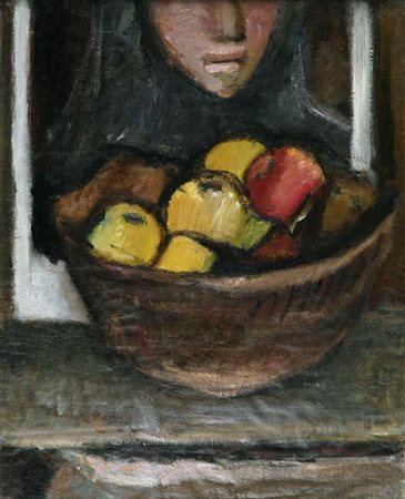 Mario Marcucci (Viareggio, 1910 - 1992) Natura morta con volto, 1950 Olio su...