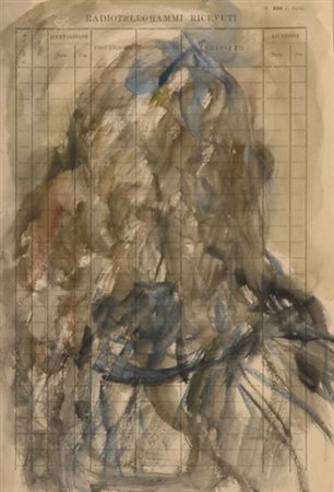 Mario Marcucci (Viareggio, 1910 - 1992) Senza titolo Olio su carta, cm. 30x20...