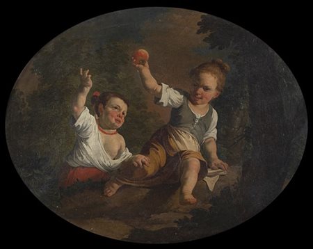 Francesco Celebrano (attr.)

Fanciulli che giocano
Olio su tela ovale cm 73,5x94