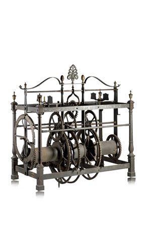 CARLO PEDRAGLIO
Meccanismo per orologio da torre campanaria in ferro, ghisa e o