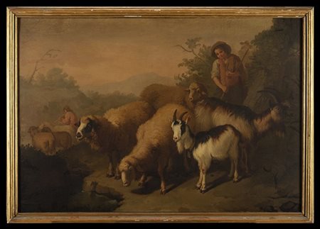 Francesco Londonio Pastorelli con pecore e capre
Olio su tela cm 101,5x147
In co