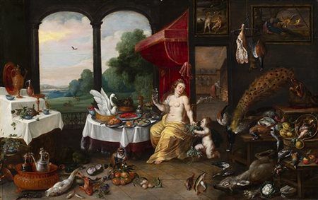 Seguace di Jan Brueghel II

Allegoria del Gusto: donna con un calice riceve da