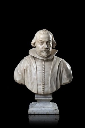 Scultore della prima metà del secolo XVII. Busto in marmo bianco raffigurante g