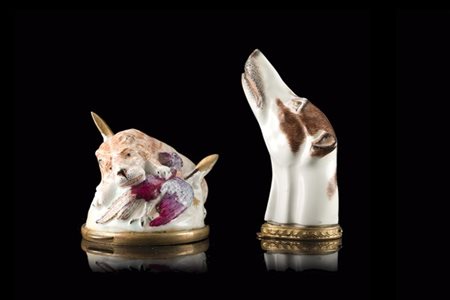 Manifatture tedesche, inizio secolo XVIII. Lotto composto da due tabacchiere, u