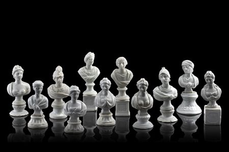 Manifatture venete, secoli XVIII e XIX. Gruppo di undici mezzi busti in porcell