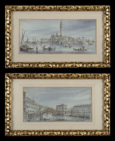 Giuseppe Latini Venezia, veduta del Canal Grande e Veduta del Ponte di Rialto
Co