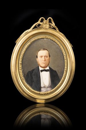 Giuseppe Naudin (Parma 1792-1872) "Ritratto di gentiluomo in doppio petto" mini