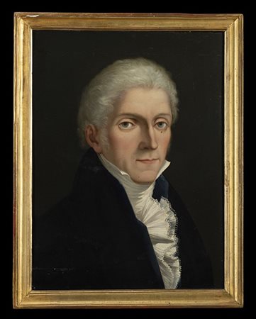 Scuola emiliana, secolo XIX "Ritratto di Giuseppe Cugini" olio su tavola (cm 48