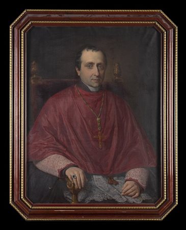 Domenico Pellizzi (attr.) "Ritratto dell'arcivescovo Emilio Cugini" olio su tela