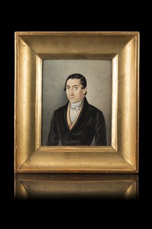 Maestro del secolo XIX "Ritratto del Marchese Ippolito Livizzani" tecnica mista