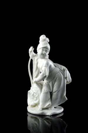 Manifattura Nymphenburg, secolo XVIII. Figura allegorica in porcellana bianca (