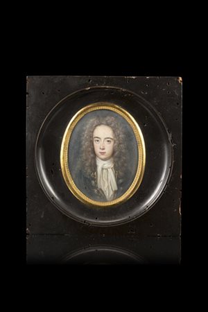 Scuola del secolo XVIII "Ritratto del Marchese Ippolito Livizzani" olio su rame