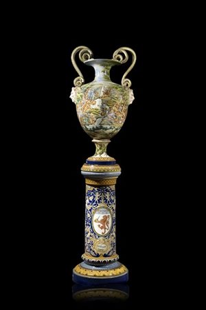 Manifattura di Faenza, Fratelli Minardi, inizio secolo XX. Vaso biansato in mai