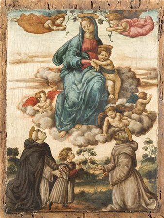 Scuola marchigiana del secolo XVI

Madonna con Bambino in gloria e santi
Olio s
