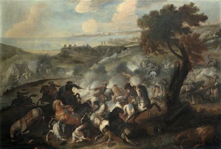 Scuola della fine del secolo XVII

Scena di battaglia
Olio su tela cm 100x151,5