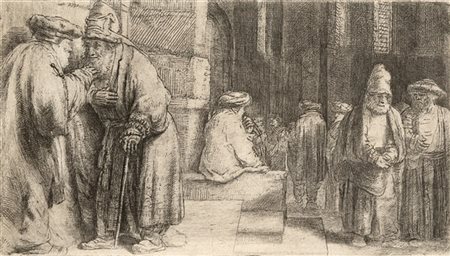 Rembrandt Harmenszoon van Rijn Farisei nella sinagoga
Acquaforte e punta secca,