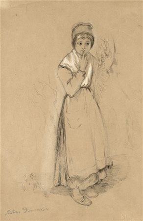 Artista del secolo XIX

Bambina con cuffietta
Matita nera e gessetto bianco su