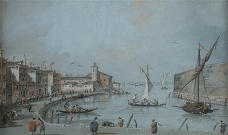 Giacomo Guardi Veduta dell'Isola di Santa Chiara
Tempera e acquerello su carta c