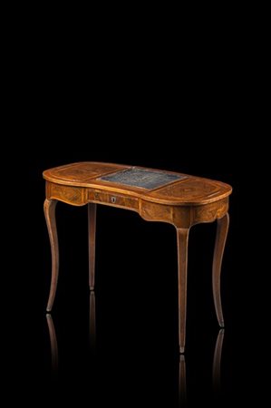 Mobile toilette a fagiolo lastronato in palissandro con pianetto apribile rives