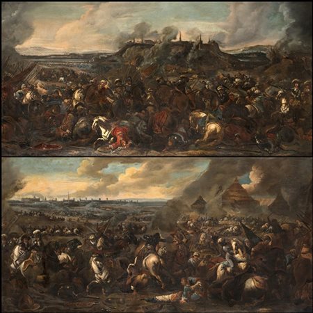 Marzio Masturzo (attr.)

Scena di battaglia presso un accampamento
Olio su tela