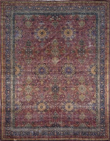 Tappeto Tabriz, Persia, fine secolo XX.Decoro "all-over" con medaglioni di tip
