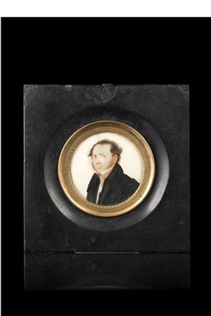 Francesco Diofebi (Narni 1781 - Roma 1851) "Ritratto di gentiluomo" miniatura s
