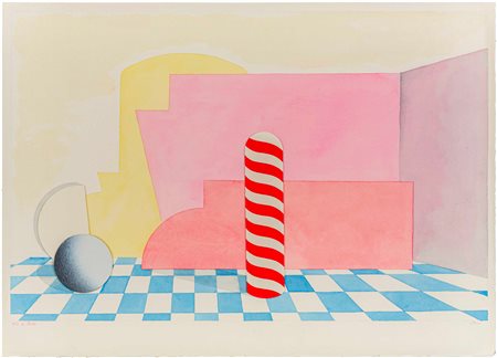 Interno con quinte e una sfera