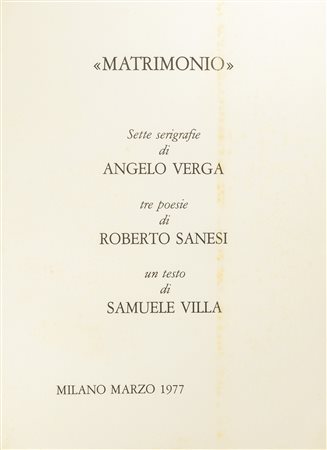 Angelo Verga - Matrimonio - 1977
