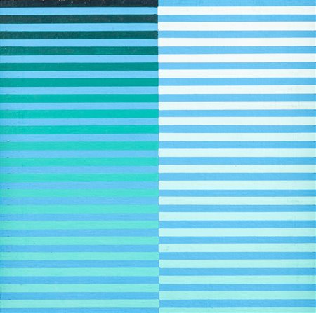 Dadamaino - Ricerca del colore verde su celeste - anni '60 - ’70