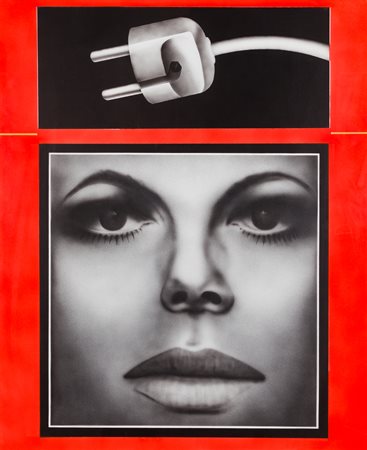 PETER KLASEN (1935) - Visage de face + prise mâle, 1971