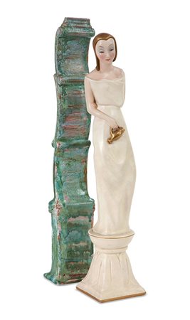 LENCI Anili Scavini Figura femminile con anfora Statuetta in ceramica...