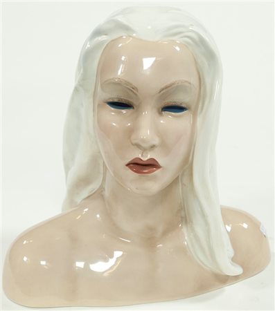 LE BERTETTI Giovinetta Stautetta in ceramica policroma Marcata CIA MANNA...